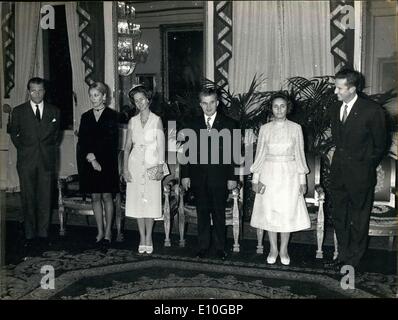 26. Oktober 1972 - Prinz Albert und Prinzessin Paola, Königin Fabiola, N. Ceaucescu, Frau Ceaucescu, König Baudoin Stockfoto