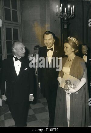 29. November 1973 - Fürstin Gracia Patricia von Monaco, Herr Van Der Kemp & Baron Rothschild Stockfoto