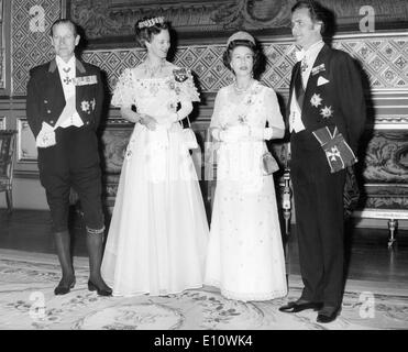 Elizabeth II. und Prinz Philip mit dänischen Könige Stockfoto