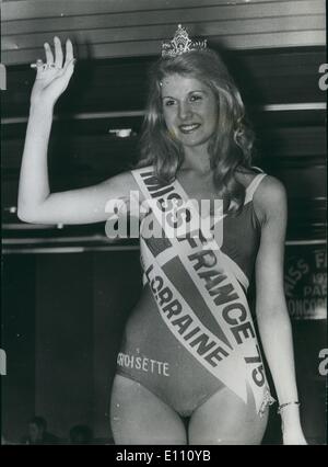 12. Dezember 1974 - Miss Frankreich 1975. Foto-Shows, 18 jährige Studentin Sophie Peril Miss Lorraine, nach seiner Wahl wie abgebildet Stockfoto