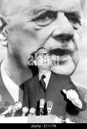 15. Dezember 1974 JACQUES CHIRAC eine Rede auf UDR Partei Kongress Stockfoto