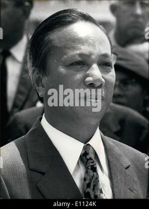 21. April 1975 - kündigte vietnamesische Präsident Nguyen Van Thieu seinen Rücktritt während einer Rede heute Nachmittag in Saigon. Stockfoto