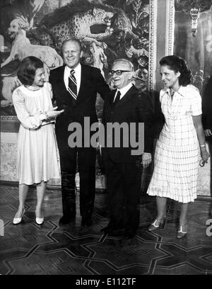 Präsident Ford Besuch Giovanni Leone Stockfoto