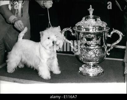 2. Februar 1976 - eine est-Highland-Terrier gewinnt Crufts - eine West Highland Terrier namens Bertie Tasten gestern wurde die Stockfoto