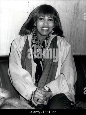 2. Februar 1978 - American Soul Sängerin Tina Turner In Großbritannien: Tina Turner, der von den Kritikern beschrieben worden ist, als '' der weltweit aufregendsten weiblichen Seele Künstler '' wird ihr erstes solo Auftritte in London, wenn sie an diesem Samstag zwei Shows im Hammersmith Odeon spielt. Sie hat nur eine sehr erfolgreiche einmonatigen Reise durch Europa absolviert. Diese wird ihrer legendären Partnerschaft/Ehe mit Ike Turner Tinas erster Auftritt in London seit der Pause kommen kann. Foto zeigt, dass Tina Turner die Presse im Inn On The Park Hotel in London heute erfüllt. Stockfoto