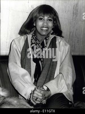 10. Februar 1978 - American Soul Sängerin Tina Turner In Großbritannien: Tina Turner, der von den Kritikern beschrieben worden ist, als '' der weltweit aufregendsten weiblichen Seele Künstler '' wird ihr erstes solo Auftritte in London, wenn sie zwei Shows in Hammersmith Odeen an diesem Samstag spielt. Sie hat nur eine sehr erfolgreiche einmonatigen Reise durch Europa absolviert. Diese wird ihrer legendären Partnerschaft/Ehe mit Ike Turner Tinas erster Auftritt in London seit der Pause kommen kann. Foto zeigt, dass Tina Turner die Presse im Inn On The Park Hotel in London heute erfüllt. Stockfoto