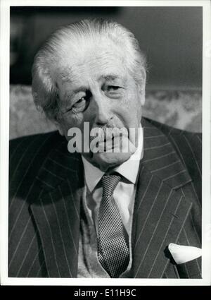 1. Januar 1978 - Harold MacMillan bei 85: Harold MacMillan bei 85 ist eine einmalige aktuelle Angelegenheiten Gruppenprogramm verbunden mit Harolds 85. Geburtstag am 10. Februar. Der ehemalige Premierminister wird Blick zurück über die Veränderungen, die er in seinem Leben gesehen hat und seine Hoffnung für die Zukunft von Großbritannien sprechen. Stockfoto