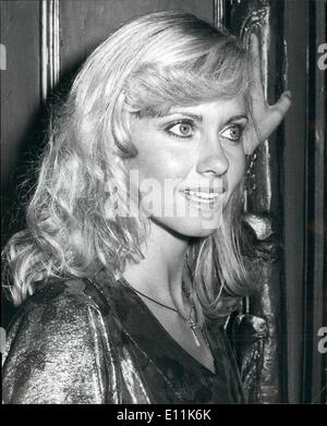 Sept. 09, 1978 - Premiere der '' Fett '': Die britische premiere des Films "Fett" mit John Travolta und Olivia Newton-John wurde am Empire Leivester Squuare letzte Nacht gezeigt. Foto zeigt Co-Star von '' Fett Olivia Newton-John auf der Party nach der Vorführung des Films im Lyzeum in den Strang gesehen. Stockfoto