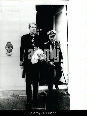 1. Februar 1979 - 1. Februar 1979 Sir Peter Wakefield präsentiert seine Referenzen. Foto zeigt: Sir Peter Wakefield gesehen, wie er der britischen Botschaft in Brüssel um seine Anmeldeinformationen an dem König, als der neue britische Botschafter in Belgien präsentieren lässt. Stockfoto