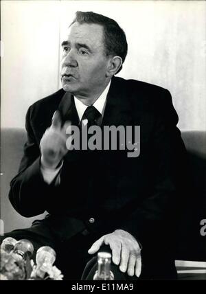 29. Oktober 1978 - Pressekonferenz Herr Andrei Gromyko, sowjetischer Außenminister, eine in Paris während seines offiziellen Besuchs in Frankreich. Stockfoto