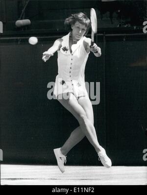 7. Juli 1979 - schlagen Navratilova Chris Lloyd im Damen Einzel Finale in Wimbledon 6-4 6-4. Foto zeigt: Martina Navratilova Stockfoto