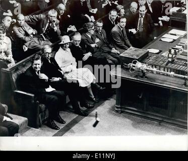 5. Mai 1979 - Eröffnung des Landtags: Foto zeigt Ministerpräsident Frau Thatcher mit Mitglieder ihres Kabinetts im House Of Commons während der Eröffnungsfeier Zustand gesehen. Stockfoto