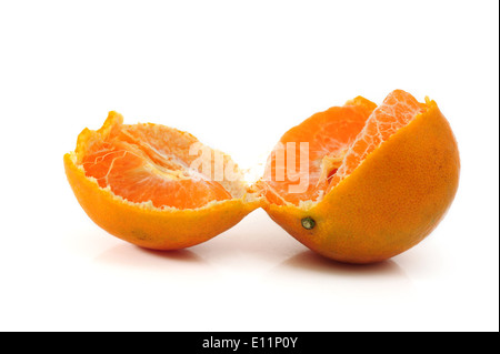 Orangen, isoliert auf weiss Stockfoto