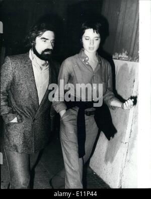 5. Mai 1979 - Ingrid Bergmans Tochter zu heiraten: Isabella Rossellini, Tochter der Schauspielerin Ingrid Bergman und der späten Roberto Rossellini, italienischer Filmregisseur soll der amerikanische Regisseur Martin Scorsese zu heiraten. Foto zeigt Isabella Rossellini und Martin Scorsese zusammen vor kurzem in Rom gesehen. Stockfoto