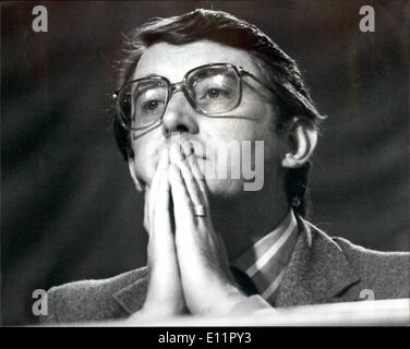 Sept. 09, 1979 - liberale Partei Konferenz in MARGATE. Foto zeigt Führer der Liberalen Herrn DAVID Stahl in einer betenden Pose als He Plays Stockfoto