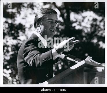 Sept. 09, 1979 - Präsidentschaftskandidat der Demokratischen Partei Jerry Brown in Hillsborough demokratischen Landpartie, Pulaski Road, Nashua, New Hampshire. Bildnachweis: Brian F. Alpert - Keystone Stockfoto