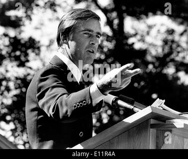 Sep 09, 1979; Concord, NH, USA; EDMUND 'JERRY' braun, ehemaliger Gouverneur von Kalifornien, während eines Besuchs in New Hampshire im Jahr 1979. Stockfoto