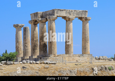 Tempel des Apollo in Korinth, dorischen Ordnung Stockfoto