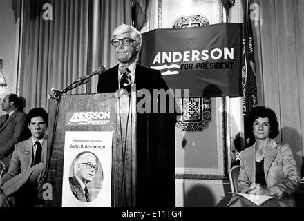 Kandidat John B. Anderson spricht in New York Stockfoto