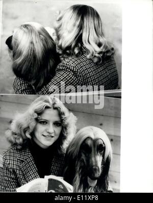 13. Februar 1981 - '' Wir sind nur gute Freunde? ": Linda Clewley, von Wolrarhamption, nahm ihre besten Freunde, die Curita Dog Show in Earls Court in London heute - und in diesen Tag lange Frisuren, von der Rückseite man nicht sagen Wetter ist es ein Junge ein Mädchen - aber in diesen Bildern, Sie wäre falsch-als Freunde, sie sitzt mit, ihrem Haustier Hund Ziggi" ein Afghane, der in der Sendung eingegeben wird. Foto zeigt "Junge Lovars" Linda Clewley und ihr Freund "Ziggi". Balg-Linda und Ziggi und ihr Afghanischer Windhund auf der Crufts Dog Show warten die Beurteilung zu starten. Stockfoto