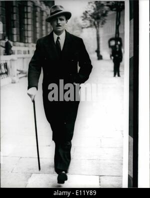 12. Dezember 1980 - Sir Oswald Mosley stirbt in Paris: Sir Oswald Mosley, der Zeit Führer der britischen faschistischen Bewegung, heute früh in seinem Schlaf in Paris gestorben. Foto zeigt Sir Oswald Mosley wenn ein Mitglied der Labour-Regierung in den 1920er Jahren. Stockfoto