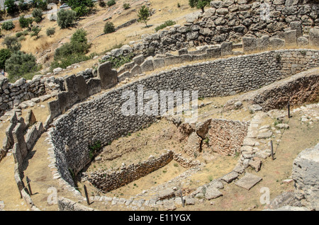 Großer Kreis A in Mykene Griechenland, Bronzezeit Stockfoto