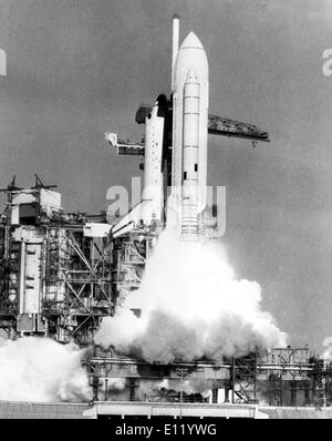 COLUMBIA hebt vom Launch Complex 39, am Kennedy Space Center 12. April 1981 Stockfoto