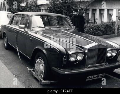 1. Januar 1991 - Rolls Royse Silver Shadow im Gefängnis: diese '' Rolls-Royce Silver Shadow II'' hat gestanden der '' Haltinger Stockfoto