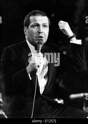 16. Februar 1987; Lugano, Schweiz; Sänger FRANK SINATRA JR. während seiner Schweizer Tournee. Rat Pack. Stockfoto