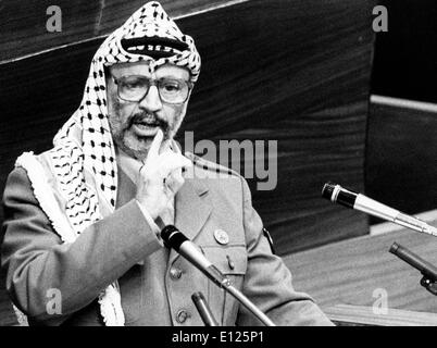 Palästinensische Führer Yasser Arafat Rede Stockfoto