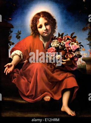 Der Säugling Christus mit einem Blumenkranz 1663 Carlo Dolci Florenz 1616-1687 Italien Italienisch Stockfoto