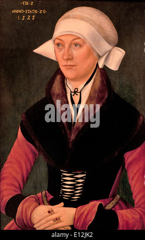 Porträt einer Frau im Alter von zwanzig - sechs 1525 anonyme deutsche Künstler Schule von Lucas Cranach, der ältere 1525-43 Deutsch Deutschland Stockfoto