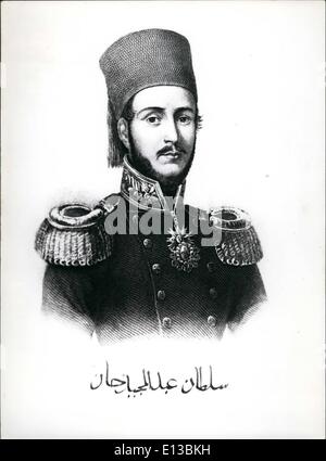 29. Februar 2012 - sephardischen Juden in der Türkei: Sultan Abdulmecit. Im Jahre 1839 ausgestellt die Reform Sultan Abdulmecit Tanzimat, eine organische Statue für die Führung des Osmanischen Reiches. Nach Auflistung der Rechte seines Volkes garantiert er angegeben: '' diese kaiserlichen Zugeständnisse erstrecken sich auf alle unsere Themen, welcher Religion oder Sekte sie gehören können; und sie genießt sie ausnahmslos.'' Dies hatte den Effekt unter der türkischen Sephardim und des Reiches, ihre Kultur und ihre spanische Sprache zu stärken. Stockfoto