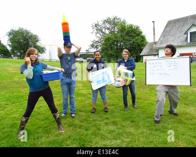 YCC-Crew nach führenden Klimaprogramms Stockfoto