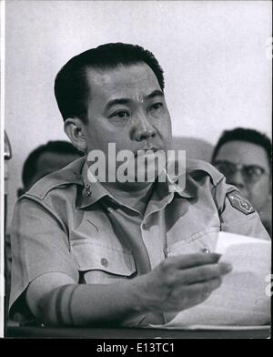 27. März 2012 - Top Militärjunta Führer von Südvietnam. Major General Tran Tu Oai, Minister für Information. Stockfoto