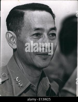 27. März 2012 - Top Militärjunta führend in Süd-Vietnam.: Hauptgeneral Le Van Kim, Generalsekretär & Kommissar für auswärtige Angelegenheiten. Stockfoto