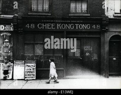 27. März 2012 - London in den zwanziger Jahren; Chinesische Freimaurer-Gesellschaft in Limehouse. APRESS Stockfoto