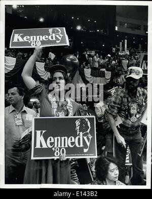 4. April 2012 - Juli 1980, Madison Square Garden. : New York City die Democratic Convention fand wieder in New York und renominated Präsident Carter und Vice Pres Mondale. Stockfoto