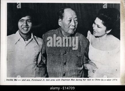 16. April 2012 - Chinas Präsident/Führer Mao Tse Tung. Stockfoto