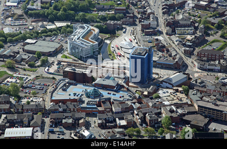 Luftaufnahme von Rochdale Stadtzentrum in Lancashire Stockfoto