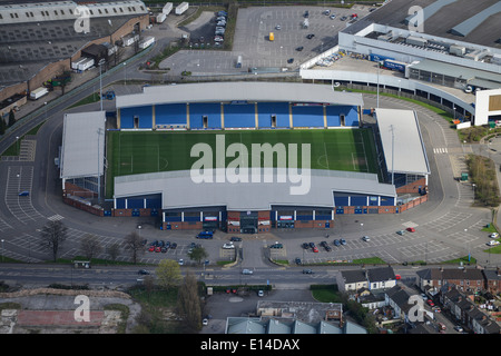 Eine Luftaufnahme des Proact-Stadion, Heimat des FC Chesterfield, auch bekannt als The Spireites Stockfoto