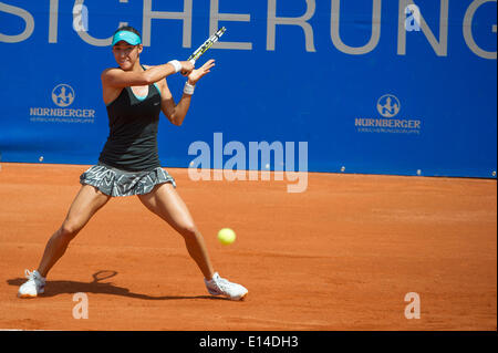 Forhanddrive von Caroline GARCIA (FRA) Caroline Garcia (FRA) Vs Quarters Karin Knapp (ITA), WTA-Tennis, Einzel, Nürnberg, Tennis, WTA, Frau, 22. Mai 2014 Stockfoto