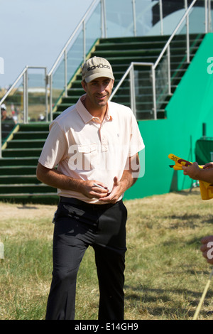 Geoff Ogilvy während eine Proberunde in der 2013 British Open in Muirfield Golf Course Stockfoto