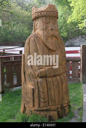 Hölzerne statue Lews Castle Grounds stornoway Isle of Lewis in Schottland Mai 2014 Stockfoto