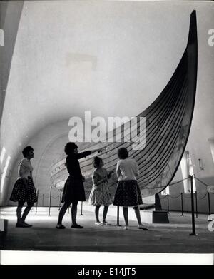 5. April 2012 - Wikinger Schiff in Oslo-Museum Stockfoto