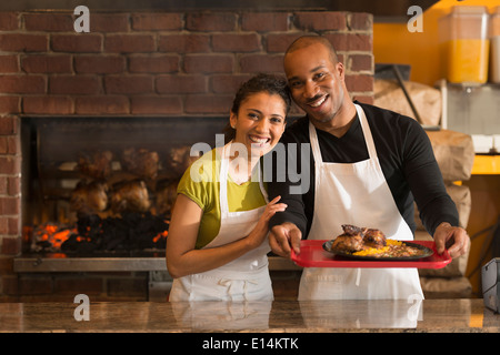 Paar gemeinsam im restaurant Stockfoto