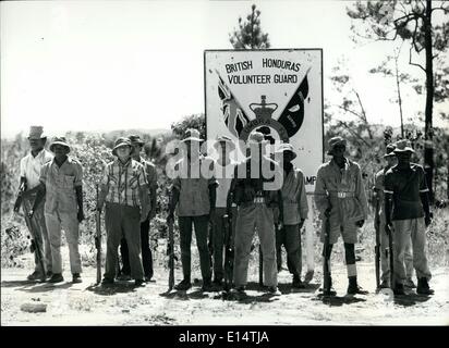 18. April 2012 - On Parade - Britisch-Honduras Freiwilligen Wächter, bald mit 4.000 britische Truppen, Flugzeug und Kampfschiffe gesichert werden. Stockfoto