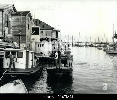 18. April 2012 - Britisch-Honduras-Waterfront, Belize Herbour. Stockfoto