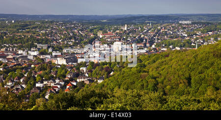 Blick vom Turm der Eugen-Richter-Turm im Stadtzentrum von Hagen, Ruhrgebiet, Nordrhein-Westfalen, Deutschland Stockfoto