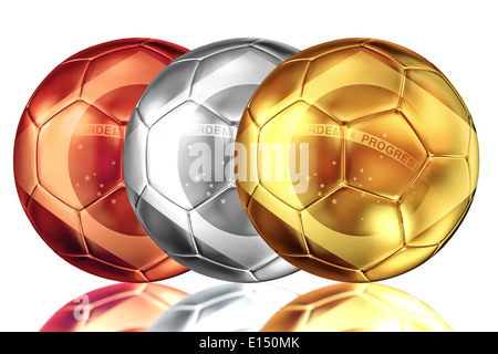 Gold Silber und Bronze brasilianischen Fußball Stockfoto